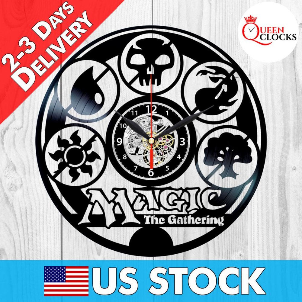 Magic the Gathering Vinyl Wall Clock MTG Gift